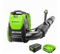 Greenworks GD60BPB Souffleur à Feuilles sans Fil 60 V Li-ION - Vitesse d'air 260 km/h, débit 1050 m³/h - Souffleur arrière avec Batterie 4 Ah et Chargeur