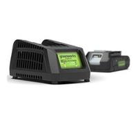 Greenworks Batterie et Chargeur 24V - Batterie et Chargeur d’Origine Greenworks pour Outils de Jardin et Électriques 24V, Sortie 60W, Temps de Charge 120 Min Batterie Lithium-Ion 4Ah - G24B4 & G24UC
