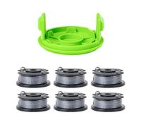 Greenworks Lot de 6 bobines de Fil Simple pour débroussailleuse de 0,2 cm + Couvercle de Bobine de Rechange, Gris