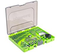 Greenworks Lot de 90 forets à oxyde noir avec étui modulaire pour bois, métal, plastique et maçonnerie, durée de vie 3 fois plus longue, point de séparation 135°, fraisé avec précision