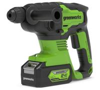 Greenworks GD24SDS2 Perceuse Perforateur sans fil SDS avec Moteur Sans Balais, Marteau-Piqueur, 0-1000rpm, 0-4500ipm, 2 Joules de Couple, SANS Batterie 24V et Chargeur, 3 Ans de Garantie
