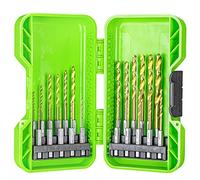 Greenworks Mèches à queue hexagonale de perceuse HSS 135° (set de 22 forets de perceuse étamés de 1,5 mm à 8 mm pour toutes les perceuses et visseuses sans fil)