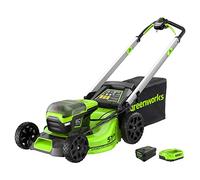 Greenworks Nascower Pro 60 V 51 cm Brushless sans Fil Hauteur de Coupe 25-85 mm Poignée Pliante Stockage Vertical avec Sac de 60 litres (avec Batterie et Chargeur 4 Ah)