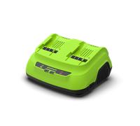 Greenworks Chargeur Rapide 24V 8A 200W Double Porte, Adapté à Toutes Les Batteries Greenworks 24V, 3 Ans de Garantie, G24X2C8/C2020BE