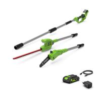 Greenworks POWERALL 24V Élagueuse & taille-haie sur perche - Batterie 2Ah