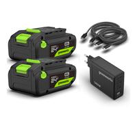 Greenworks POWERALL 24V Kit de Démarrage 2x Batteries USB-C 4Ah + Chargeur 140W