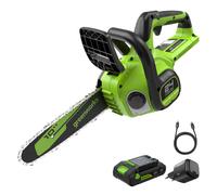 Greenworks 24V Scie à Chaîne Sans Fil Brushless, Scie Électrique 25cm avec Batterie 2Ah et Chargeur USB C 30W, Graissage Automatique, Vitesse de Chaîne 7.8m/s
