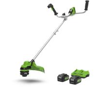 Greenworks POWERALL 48V (24V x 2) Débroussailleuse à guidon double 38cm - 2x Batteries 4Ah
