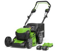 Greenworks POWERALL 48V (24V x 2) Tondeuse Autotractée 46cm - 2x Batteries 4Ah