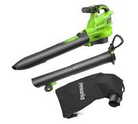 Greenworks Souffleur de Feuilles sans Fil 48 V (2 x 24 V) avec Sac de paillage de 45 L, 386 km/h, 14,73 m³/Min, sans Piles et Chargeur, BL48L01-01