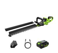 Greenworks Taille-Haies 24V 66 cm avec Batterie 4.0Ah & Chargeur USB-C 65W, Moteur Brushless, Lame Double Action 30 mm, Poignée Rotative 180°, Hedge Sweeper HT6602RA2