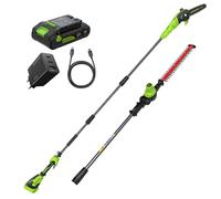 Greenworks Taille-Haies & scie 2-en-1 24V avec Batterie 4,0Ah & Chargeur USB-C 65W, Moteur brushless, Lame 51 cm, scie 20 cm, tête rotative 112,5°, Manche 3 pièces CKPH321A2