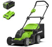 Greenworks Tondeuse à Gazon sans Fil pour Pelouses Jusqu'à 500 m², Largeur de Coupe de 41 cm G40LM41 & Batterie 40V 4Ah et Chargeur Universel Puissance 2A adaptée- GSK40B4