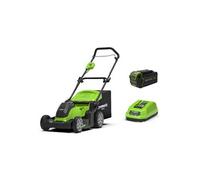 Greenworks tondeuse électrique g40lm41k4 - 40 v - 41 cm - 1 batterie 4 ah + 1 chargeur - vert