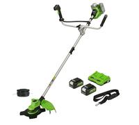 Greenworks Coupe-bordure/Débroussailleuse GD24X2BCBK4x 48V (2x24V) 2x4Ah 38cm Fil 25cm Lame
