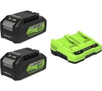 Greenworks Tools GW 24V Starter kit, 2 x 4 Ah battery (2926807) + dual slot charger (2931907) GSK24B4X