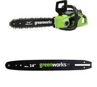 Greenworks Tronçonneuse à Batterie avec Moteur Sans Balais, Longueur du Guide-Chaîne de 14-Pouces (35 cm) SANS Batterie 40V et Chargeur + Greenworks 35cm Barre de chaîne