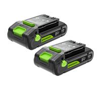 Greenworks TwinPack 24V 2Ah Batterie High Power USB-C Batterie Rechargeable Lithium-ION Haute capacité, Compatible avec Tous Les Outils Greenworks 200+ de la série 24 V, Garantie 2 Ans - K2D4NNA