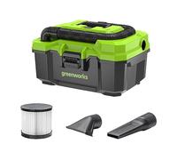 Greenworks WDV24L210, Fil 24 V 3 Galles, aspirateur Humide/Sec, Outil Nu avec Accessoires, Vert