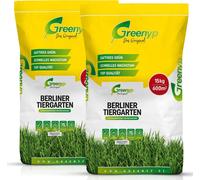Greenyp® Berliner Tiergarten I Gazon universel robuste & à germination rapide I 25kg pour 1000m² I Gazon d'ornement Graines de gazon Graines de gazon Post-semis d'herbe