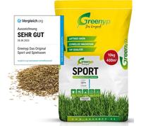 Greenyp® Sport I Gazon de sport et de jeu résistant I 15kg pour 600m² I Gazon de sport Graines de gazon Graines de gazon Post-ensemencement rapide