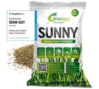 Greenyp® Sunny I Gazon sec résistant à la sécheresse I 0,8kg pour 35m² I Graines de gazon Graines de gazon Post-ensemencement de gazon à germination rapide