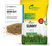 Greenyp® Sunny I Gazon sec résistant à la sécheresse I 10kg pour 400m² I Graines de gazon Graines de gazon Graines de gazon Post-ensemencement rapide