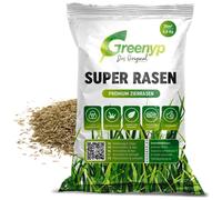 Greenyp® Super Gazon I gazon d'ornement Premium vert intense I 0,8kg pour 35m² I gazon de rêve sursemis Graines de gazon Graines de gazon Graines de gazon à germination rapide