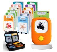GREES Jouet éducatif Montessori - Lecteur de cartes parlantes Français 258 mots flashcards + sacoche | Jeu calme sans écran 2-6 ans | Cadeau bébé, fille&garçon | Apprendre à parler, lettres & chiffres