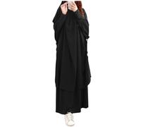 GreeSafety Robe musulmane à manches longues pour femme - Hijab islamique Abaya - Taille unique, Noir , taille unique