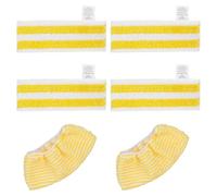GreeSuit Lot de 6 Chiffons de Rechange en Microfibre Compatible avec Karcher Easyfix SC 1, SC 2, SC 3, SC 4, SC 5 Nettoyeurs Vapeur, 4 lingettes et 2 bonnette