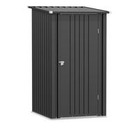 Greesum Abri de rangement extérieur de 0,9 x 0,9 m, abris en métal avec toit incliné et porte unique verrouillable, abri de jardin en acier pour jardin, vélo, terrasse, garage, pelouse, noir