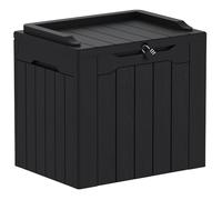 Greesum Grande boîte de rangement en résine de 100 litres pour meubles de terrasse, outils de jardin, fournitures de piscine, résistant aux intempéries et aux UV, verrouillable, noir foncé