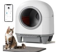 Greesum UltraSmart Bac à litière AutoClean - Grande capacité de 90 l pour Les foyers Multi-Chats avec Technologie Safeguard, contrôle par Application, Design sans Odeur et Tapis/1 Sac à litière en