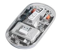 Greethga Bass Souris Bluetooth sans fil 3 modes Transparent 2,4 G+Bluetooth5.0 pour ordinateur portable/tablette Gris sidéral Installation facile