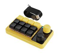 Greethga Bouton Clavier RGB Clavier de Mécanique Hotswap Macropad Programmation Macro Personnalisé Noir Jaune