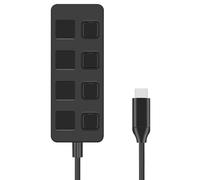 Greethga Commutateur HUB USB 3.0 avec Bouton 4 Ports Splitter USB 1 À 4 Hub Type-C Extender pour Pièces de Rechange pour Ordinateur Portable A
