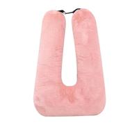 Greethga Coussin de voyage, coussin de voyage pour enfants, coussin multifonctionnel en forme de U pour voiture, support arrière pour tête et corps (rose)