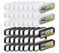 Greethga Lot de 50 trousses à crayons transparentes en PVC transparent avec fermeture éclair, grande trousse de toilette de voyage, trousse de maquillage, facile à installer et à utiliser, noir/blanc,