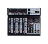 Greethga Mélangeur Audio 4 Canaux Mixer Numérique Carte Son Microphone Transmission En Direct Enregistrement Ordinateur Équipement Audio pour DJ Prise Européenne