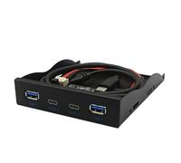 Greethga Panneau de baie pour lecteur de disquette USB3.2 GEN2 TYPE-C Panneau Boîtier pour lecteur de disquette 10 Gbps HUB 3,5 pouces de 19 broches à port C Prises Retour