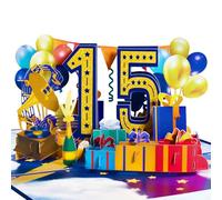 GREETING ART Carte d'anniversaire 15 ans, 15e anniversaire, carte pop-up 3D, carte Happy Birthday pour filles, garçons, amis, cadeau romantique