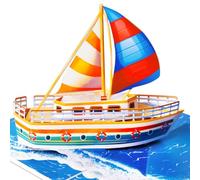 GREETING ART Carte d'anniversaire 3D avec bateau à voile, carte pop-up 3D, carte pop-up bateau | Cadeau en argent, bon d'achat voile, voilier 3D, bateau, voyage à voile
