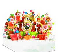 GREETING ART Carte d'anniversaire 5 ans,carte d'anniversaire pop-up,Carte d'anniversaire pour enfant, carte de 5e anniversaire pour enfants, femmes, mère, père, épouse, mari