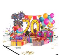 GREETING ART Carte d'anniversaire pop-up 3D pour 20e anniversaire - Carte de vœux pop-up 3D - Pour filles et garçons 20x15cm