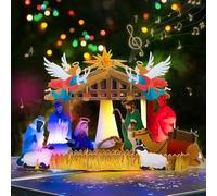GREETING ART Carte de Noël religieuse avec musique et son - Carte de Noël pop-up pour maman, femme et petite amie