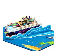 GREETING ART Carte pop-up bateau de croisière, carte d'anniversaire 3D, bon pour croisière, cadeau en argent pour voyage de bateau et lune de miel, bon de voyage avec bateau