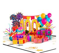 GREETING ART Carte pop-up de 100e anniversaire, carte de 100e anniversaire pour homme et femme, cadeau de 100e anniversaire pour grand-mère, grand-père, carte d'anniversaire pour 100 ans, sœur, maman,