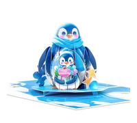GREETING ART Carte pop-up pingouin, carte pop-up pour la fête des mères, carte de naissance 3D pour maman