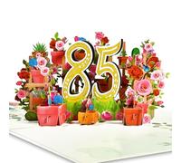 GREETING ART Carte pop-up pour 85e anniversaire, carte pop-up, carte de naissance, carte pop-up, carte de vœux, carte d'anniversaire 85 ans